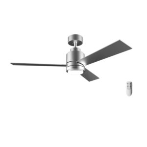 Cecotec EnergySilence Aero 4850 Style Steel Ventilador de Techo con 3 Aspas y Luz Integrada - 30W - Diametro de 48" - LED - 6 Velocidades - Modo Invierno - Modo Natural Breeze - Acero Inoxidable