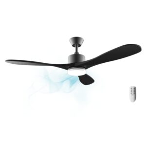 Cecotec EnergySilence Aero 5290 Stone Pro Ventilador de Techo con 3 Aspas y Luz - 50W - Diametro de 52" - LED de 24W - Ajuste de Altura de 15 a 25cm - 5 Velocidades - Modo Invierno - Color Negro