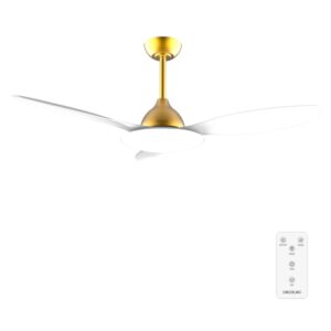 Cecotec EnergySilence 4800 Light GoldWhite Ventilador de Techo con 3 Aspas y Luz Integrada - 35W - Diametro de 48" - LED de 36W - Temporizador - 6 Velocidades - Modo Invierno - Color Blanco y Dorado