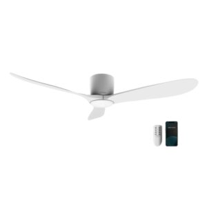 Cecotec EnergySilence 5400 Aqua Connected Ventilador de Techo de 3 Aspas - 40W - Diametro de 52" - WiFi - Mando a Distancia - IP44 - 6 Velocidades - Temporizador - Modo Invierno - Color Blanco