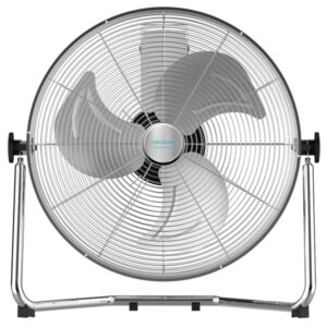 Cecotec EnergySilence 4300 Pro Ventilador Industrial de Suelo con 3 Aspas Metalicas - 110W - Silencioso - 3 Velocidades - Inclinacion Flexible - Base Estable - Rejilla Protectora - Cromado