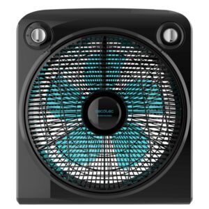 Cecotec EnergySilence 6000 Power Box Ventilador de Suelo con 5 Aspas - 50W - Silencioso - Multidireccional - Temporizador - 3 Velocidades - Diametro 30cm - Compacto y Portatil - Color Negro