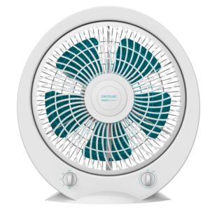 Cecotec EnergySilence 4500 Power Box Ventilador de Suelo con 5 Aspas - 45W - Diametro de 12" - 3 Velocidades - Temporizador - Rejilla Giratoria Multidireccional - Base Estable - Color Blanco