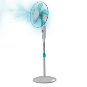 Cecotec EnergySilence 520 Power Ventilador de Pie con 5 Aspas - 50W - Diametro de 40cm - Temporizador 2h - 4 Velocidades - Oscilacion Automatica - Altura Ajustable de 110 hasta 130cm - Color Blanco