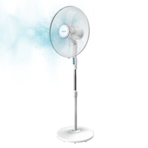 Cecotec EnergySilence 600 Max Flow Ventilador de Pie con 6 Aspas - Potencia de 70W - Diametro de 45cm - Motor de Cobre - 3 Velocidades - Oscilacion 75º - Altura Ajustable - 50x43x152cm - Color Blanco