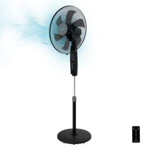Cecotec EnergySilence 610 Max Flow Control Ventilador de Pie con 6 Aspas - 70W - Diametro de 45cm - Mando a Distancia - Temporizador 7.5h - 3 Velocidades - Oscilacion 75º - 50x43x152cm - Color Negro
