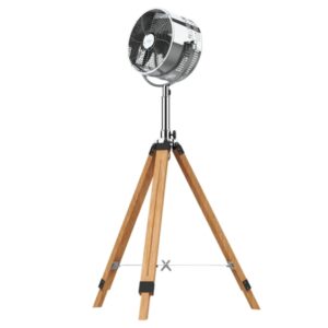 Cecotec EnergySilence 1200 Woody Ventilador de Pie con 3 Aspas - 80W - Tripode de Madera - Diametro de 30cm - 3 Velocidades - Altura Regulable hasta 90cm - Inclinacion de 80º - Acero Inoxidable
