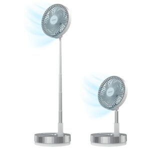 Cecotec EnergySilence 800 FoldAir Portable Control Ventilador de Pie Portatil - Bateria de 7200mAh - Plegable y Telescopico - Diametro de 8" - 4 Velocidades - Oscilacion Automatica - Acero Inoxidable
