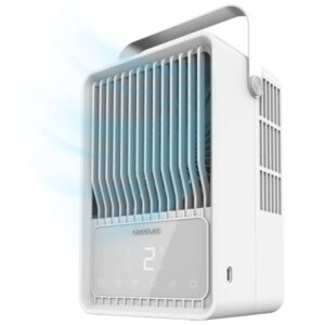 Cecotec EnergySilence 500 DeskChill Smart Climatizador Portatil Compacto - Deposito 500ml - Tactil - Luz LED Multicolor - Temporizador - 3 Velocidades de Aire - Asa para Transporte - Color Blanco
