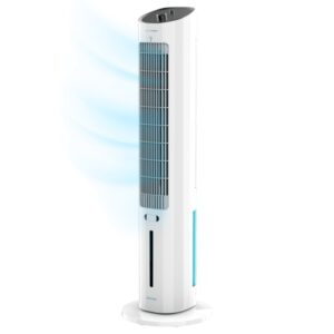 Cecotec EnergySilence 2000 SkyCool Climatizador de 3L - 60W - 3 Velocidades Ajustables - Oscilacion de 50º - Difusor de Aromas - Flujo de Aire de 41" - Facil Transporte con Asa - Color Blanco