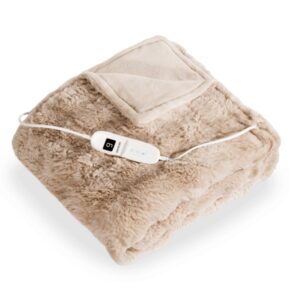 Cecotec HeatConfort ThermalBlanket Coral Manta Electrica - 160W - 9 Niveles de Temperatura - Controlador LCD - Apagado Automatico 180min - Lavado Facil - 160x130cm - Color Marron