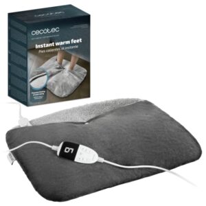 Cecotec HeatConfort FootWarmer Deluxe Calientapies Electrico - 2 Compartimentos Ajustables - Base Antideslizante - 6 Niveles de Temperatura - Temporizador Programable - 55x45cm - Color Gris Oscuro