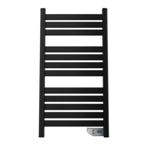Cecotec ReadyWarm 9090 Toallero Electrico - Potencia de 500W - Pantalla LED - Temporizador 2h - Proteccion IP24 - Calienta 8m2 - Doble Sistema de Seguridad - Kit de Instalacion - Color Negro