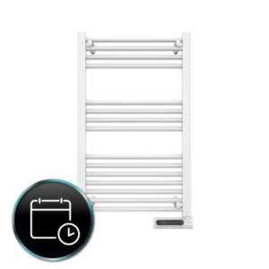 Cecotec ReadyWarm 9100 Toallero Electrico - Potencia de 500W - Pantalla LED - Control Tactil - Programador Semanal - 3 Modos de Uso - Temperatura Ajustable - Proteccion IP24 - 50x6x87cm - Color Blanco