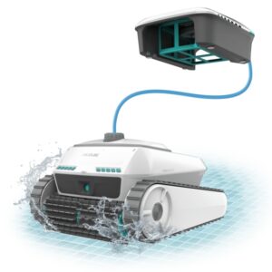 Cecotec Conga Pooldroid 10000 TotalClean AquaSkater Robot Limpiapiscinas Todoterreno hasta 300m2 - Fondos, Paredes y Superficie - Succion 230 L/min - Doble Rodillo - Autonomia de 150min - Color Blanco