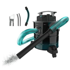 Cecotec Conga Ash 5000 EasyGo Aspirador de Cenizas - 1200W - Succion 18kPa - Capacidad 20L - Ruedas y Asa para Transporte - Tubo Reforzado Metalico - Incluye Accesorios y Cargador - Color Negro y Azul