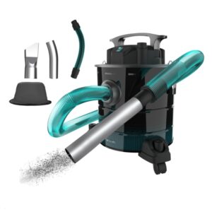 Cecotec Conga Ash 5000 Home Aspirador de Cenizas y Pellet - Potencia de 1200W - Capacidad 20L - Succion 18kPa - Ruedas y Asa - Deposito en Acero Inoxidable - Boquilla de 38mm - Color Negro y Azul