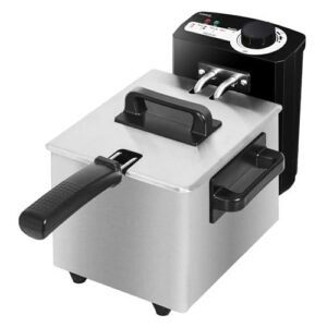 Cecotec Cleanfry Freidora de Aceite - 1000W - Capacidad de 1.5L - Filtro Oilcleaner - Temperatura hasta 190 ºC - Cubeta Esmaltada Apta para Lavavajillas - Acabado en Acero Inoxidable