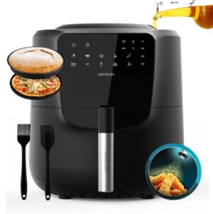Cecotec Cecofry Rain Pack Freidora sin Aceite - 1550W - Autodosificador - Capacidad 5.5L - 8 Menus Preconfigurados - Panel Multifuncion - Funcion de Autolimpieza - Accesorios de Silicona - Color Negro