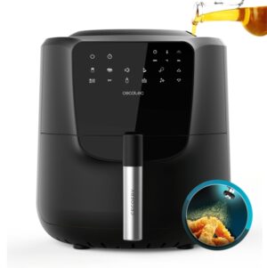 Cecotec Cecofry Rain Freidora sin Aceite - 1550W - Autodosificador de Aceite - Capacidad 5.5L - Panel Multifuncion - 8 Menus Preconfigurados - Funcion Autolimpieza - Rejilla de Seguridad - Color Negro