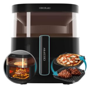 Cecotec Cecofry DuoHeat 6000 Freidora sin Aceite - 2200W - Capacidad 6L - Dosificador de Agua Automatico - Ventana con Luz Interior - Panel Multifuncion - Temperatura Ajustable - Color Negro