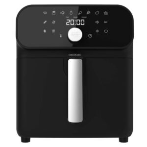 Cecotec Cecofry Smokin`Duo 6000 Freidora sin Aceite - Potencia de 2000W - Doble Resistencia para Dorar - Funcion de Ahumado - Capacidad de 6L - Cocina Saludable - Control de Temperatura - Color Negro