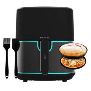 Cecotec Cecofry Fantastik Inox 5500 Freidora sin Aceite - 1500W - Capacidad de 4L - 9 Menus Preconfigurados - Acero Inoxidable - Termostato Regulable - Panel Tactil Multifuncion - Color Negro