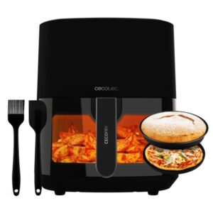 Cecotec Cecofry Fantastik Window 5500 Freidora sin Aceite - Potencia de 1500W - Capacidad 6.5L - 12 Menus Preconfigurados - Ventana de Control - Acero Inoxidable - Accesorios Incluidos - Color Negro