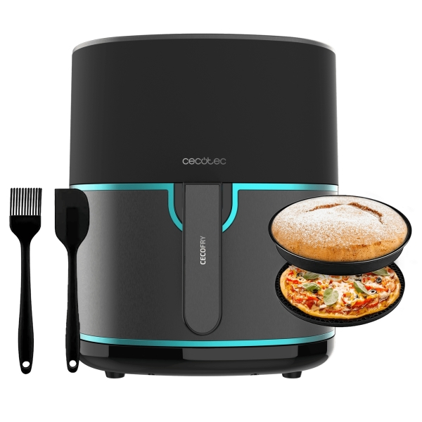 Cecotec Cecofry Fantastik Inox 6500 Freidora sin Aceite - 1700W - Capacidad de 5.5L - 9 Menus Preconfigurados - Acero Inoxidable - Termostato Regulable - Panel Tactil Multifuncion - Color Negro