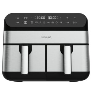 Cecotec Cecofry Advance 9000 Inox Freidora sin Aceite Doble - 2800W - Capacidad de 9L - Rango de 80 a 200°C - 8 Programas Preconfigurados - Acero Inoxidable - Color Negro