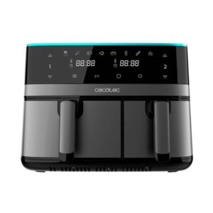 Cecotec Cecofry DuoSize 9000 Feidora sin Aceite Doble - 2700W - Capacidad 9L - Panel Multifuncion - Cocina Saludable - 8 Modos Preconfigurados - Acero Inoxidable - Color Negro