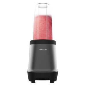 Cecotec Nutriblender Fusion Batidora de Vaso - 1000W - Cuchillas de Titanio - Incluye 2 Vasos Portatiles - Tritura Hielo y Frutas Congeladas - Facil de Usar y Limpiar - Color Negro