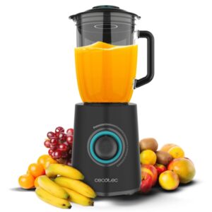 Cecotec Power Black Titanium 2300MAX Mix Go Batidora de Vaso - 2300W - Jarra de 1.5L - 6 Cuchillas Titanio - 5 Velocidades - Funcion Turbo - Accesorios Incluidos - Material Plastico Abs - Color Negro
