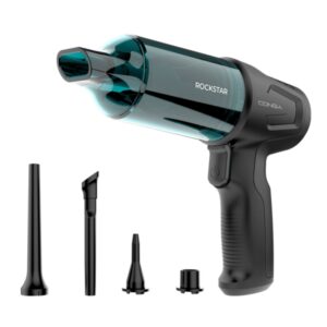 Cecotec Conga Rockstar Micro Hand Aspirador de Mano - 80W - Succion de 12kPa - Funciones de Aspirado y Soplado - Autonomia 25min - Modos Eco y Turbo - Silencioso - 78dB - Color Negro y Azul
