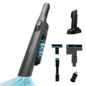 Cecotec Conga Rockstar Micro Clean and Car Aspirador de Mano - 210W - 20kPa - Autonomia 40min - Incluye Cargador Coche 12V - Modos Eco y Turbo - Kit de Accesorios Completo - Color Negro y Azul