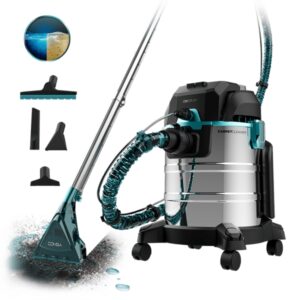 Cecotec Conga CarpetClean 20000 Max Aspirador para Tapiceria - 1400W - 22kPa - Aspiracion en Seco y Humedo - Doble Deposito - Filtro HEPA - Radio de 7m - Pulverizador a Presion - Color Negro y Plata