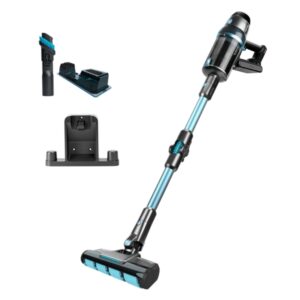 Cecotec Conga Rockstar 2500 Vital ErgoWet Aspirador Escoba Vertical sin Cable - 680W - 26kPa - Autonomia de 90min - Pantalla LED - Cepillo Motorizado Jalisco - Accesorio Fregona - Color Negro y Azul