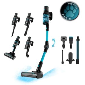 Cecotec Conga Rockstar 3500 Storm Pet Flex Aspirador Escoba Vertical sin Cable - 500W - 30kPa - Autonomia 70min - Cepillo Antienredos - Tubo Flexible - Luz LED - Bateria de 33.6V - Color Negro y Azul