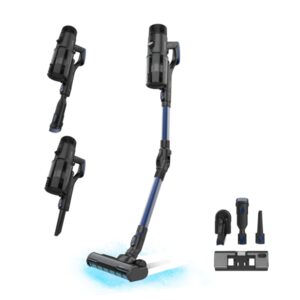 Cecotec Rockstar 6500 Century ErgoWet Aspirador Escoba Vertical sin Cable - 630W - 30kPa - Autonomia de 100min - Cepillo Motorizado Jalisco - Deposito de Agua - Bateria de 42V - Color Negro y Azul