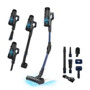 Cecotec Rockstar 6500 Century ErgoWet Animal Aspirador Escoba Vertical sin Cable - 630W - 30kPa - Autonomia 100min - Accesorio Fregona - Cepillo Motorizado - Motor Ciclonico - Color Negro y Azul
