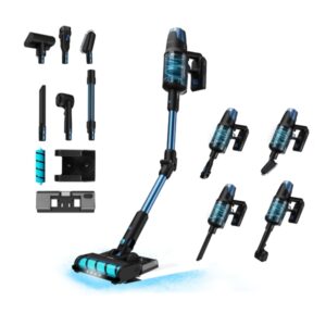 Cecotec Conga Rockstar 8500 Infinity ErgoWet Animal Turbo T Aspirador Escoba Vertical sin Cable - 680W - 30kPa - Autonomia 100min - Cepillo Motorizado Jalisco - Deposito de Agua - Color Negro y Azul
