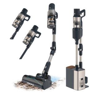 Cecotec Conga Rockstar 5500 Hurricane Station Flex Aspirador Escoba Vertical sin Cable - 700W - Autovaciado - Autonomia 90min - 30kPa - Luz LED - Bateria de 33.6V - Color Negro y Plata