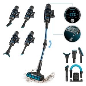 Cecotec Conga Rockstar 11500 Odyssey ErgoFlex Aspirador Escoba Vertical sin Cable - 850W - 30kPa - Autonomia 90min - Cepillo Motorizado - Tubo Flexible - Filtro HEPA Avanzado - Color Negro y Azul