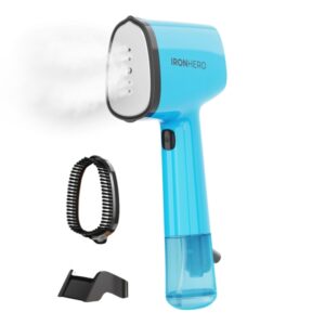 Cecotec IronHero V-1500 Essential Plancha de Vapor Vertical - 1500W - Suela Ceramica - 25g/min de Vapor Continuo - 2 Modos de Vapor - Sistema de Autoapagado - Cepillo Quitapelusas - Color Azul Claro