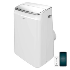 Cecotec ForceClima 1280 Aire Acondicionado Portatil - 1340W - 3000 Frigorias - 12000 BTU - Bomba de Calor - Control Wi-Fi - Silencioso - Cobertura hasta 28m2 - 5 Modos - Color Blanco