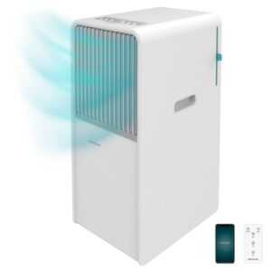 Cecotec ForceClima 7550 Aire Acondicionado Portatil - 1750 Frigorias - Capacidad 7000 BTU - WiFi y Remoto - Panel Tactil LED - 4 Modos - Ruedas Multidireccionales - Kit de Instalacion - Color Blanco
