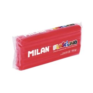 Milan Barra de Plastilina de 150gr - Base de Almidon de Maiz - Sin Gluten - Mezclables - Color Rojo