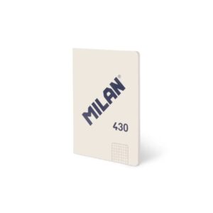 Milan 430 Libreta Encolada Formato A5 Cuadricula 5x5 - 48 Hojas de 95 gr/m2 - Microperforado - Tapa Blanda - Color Beige