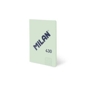Milan 430 Libreta Encolada Formato A5 Cuadricula 5x5 - 48 Hojas de 95 gr/m2 - Microperforado - Tapa Blanda - Color Verde