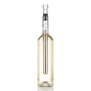 Innovagoods Enfriador de Vino con Aireador - Doble Funcion - Acero Inoxidable y ABS - Compacto y Portatil - 2.5x12x1.5cm - Color Blanco